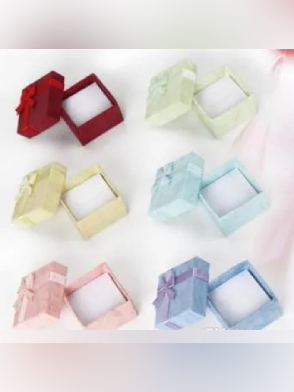 Pastel Jewelry Gift Boxes Set – 6 Colors w/ Bow & Cushion Insert per set - Picture 3 of 7